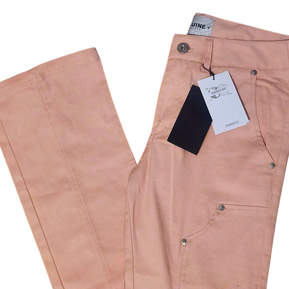 Genuine Authentic Dusty Pink Cargo Pants Size 30/32-NWT Stacked Fit - Picture 4 of 6